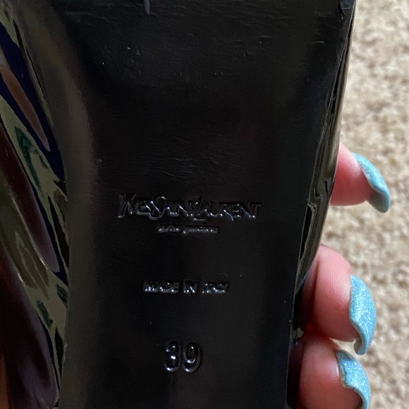 YSL Tribute Too Tribtoo slingbacks Black patent 39 - Picture 6 of 7